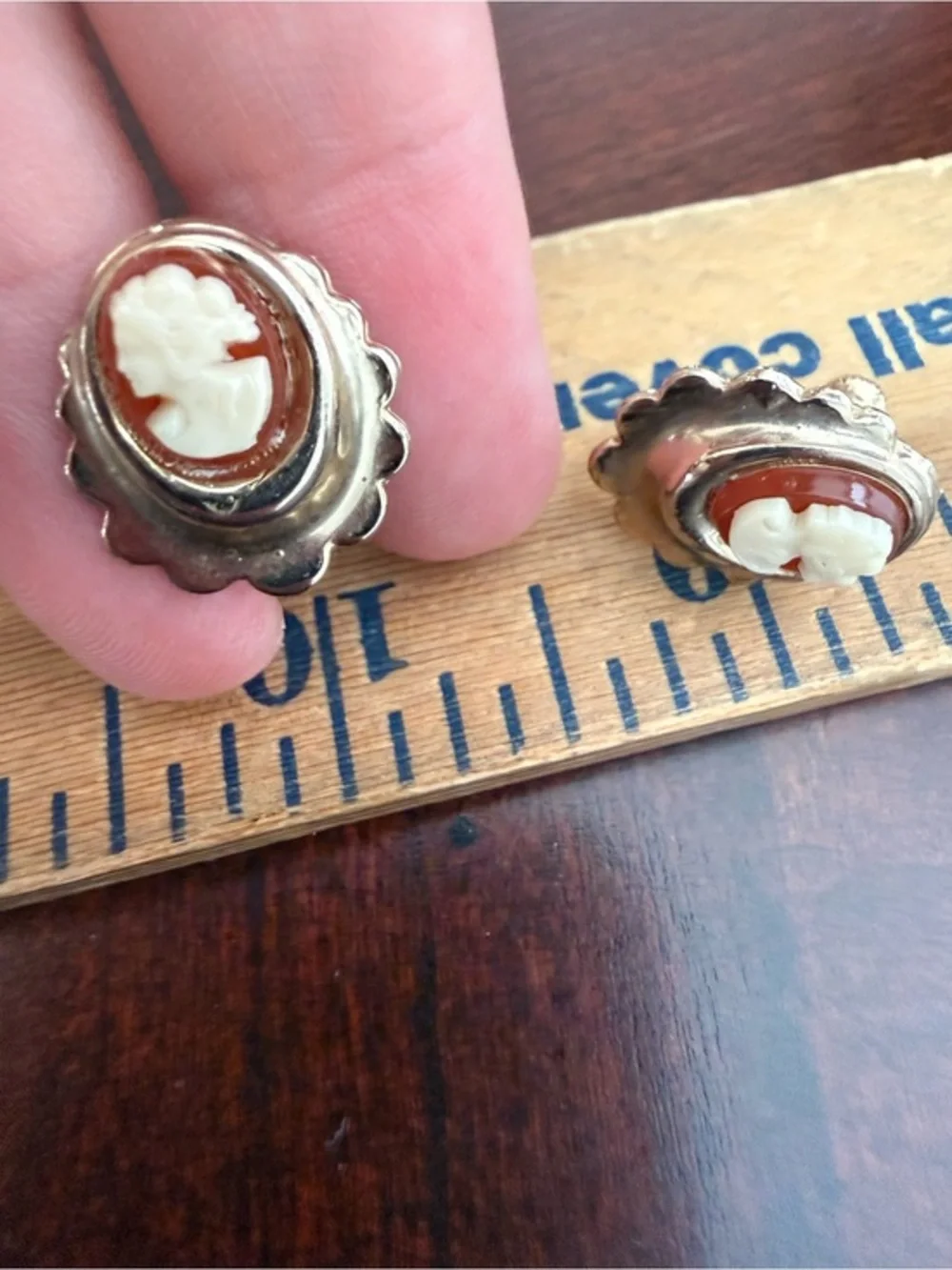 Vintage Cameo Screwback Earrings